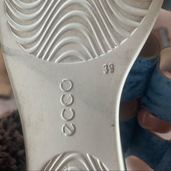 Ecco Blue Shape Plateau Wedge Sandals - Picture 11 of 12